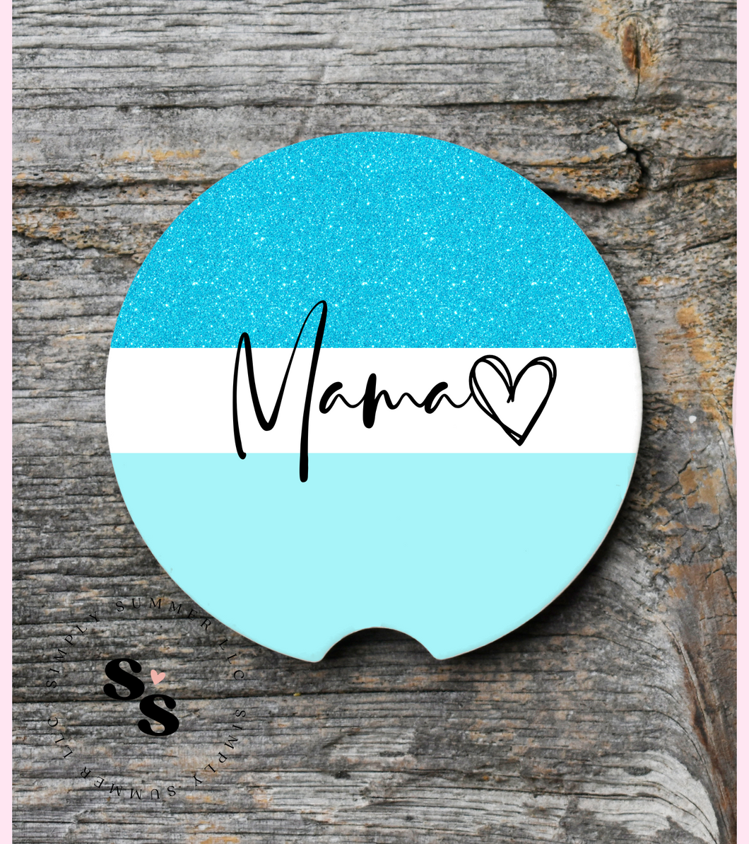 Blue Mama Car Coasters (Set of 2)