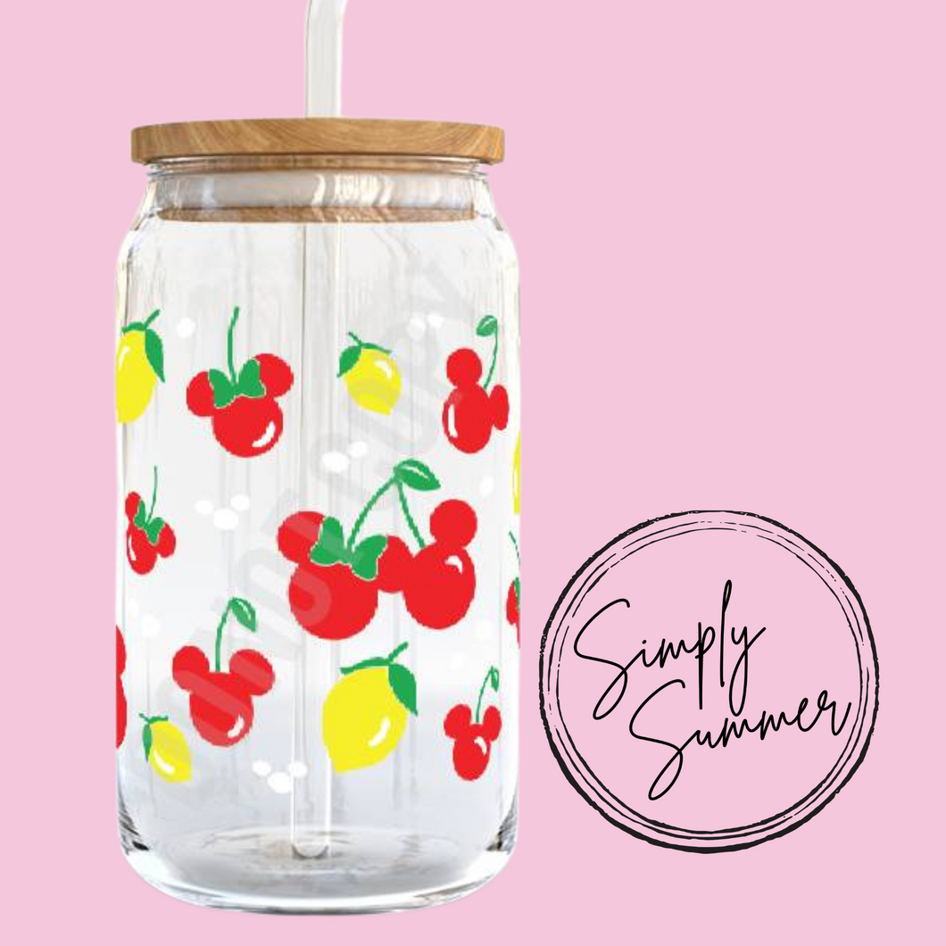 Cherry Lemons Disney Glass Cups