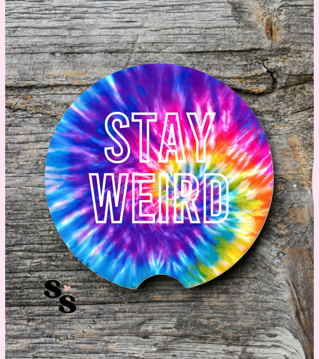 Stay Weird Car Coasters (Set of 2)